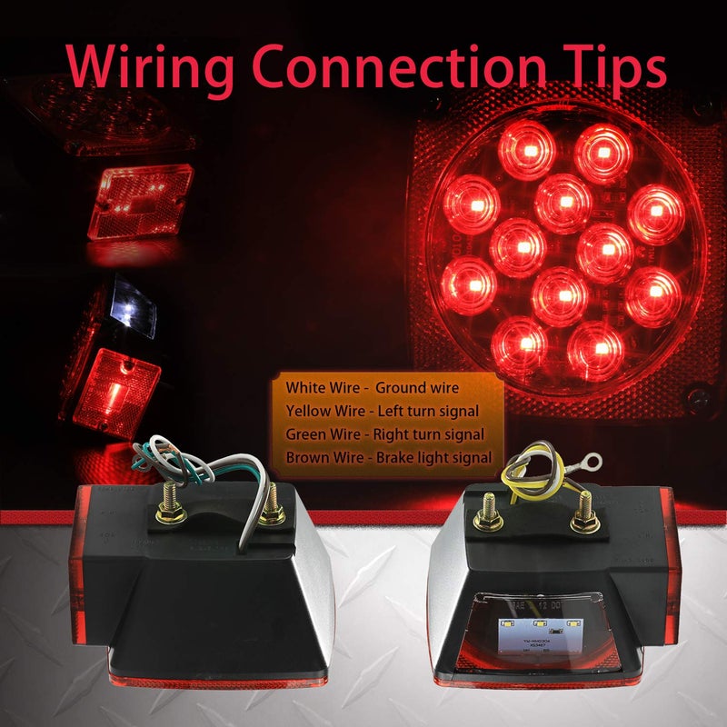 Wellmax 12V LED Submersible Trailer Lights, Left and Right Trailer Lights for Stop, Turn, and Signal lights, for Under 80 Inch Boat Trailers, Truck, and RV - Image 4